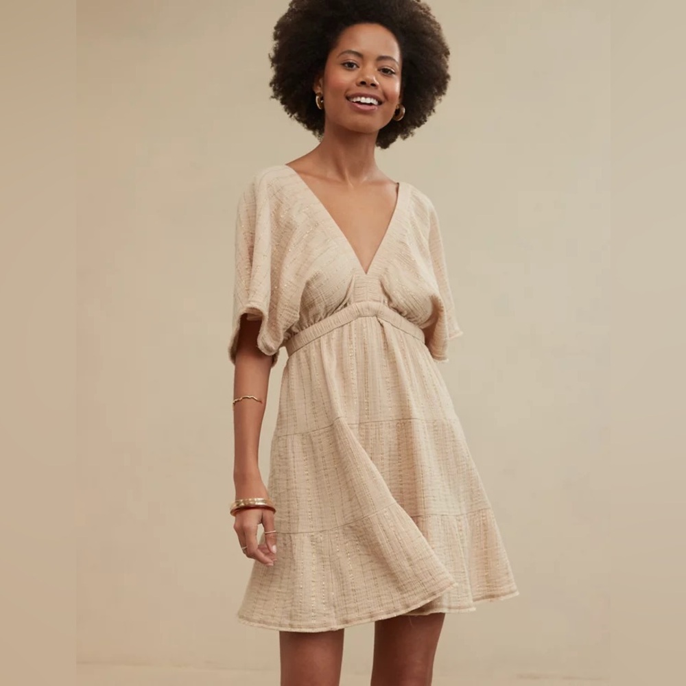 Aerie Flutter Sleeve Dress size L